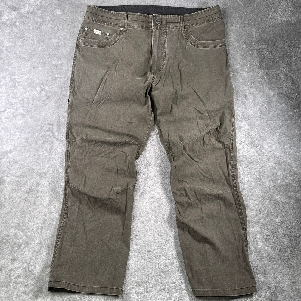 KUHL Revolvr Pants Mens 38x30 Brown Stretch Vintage Patina Dye 1362